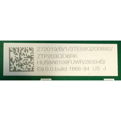 KIT DE TARJETAS PARA TV HISENSE / NUMERO DE PARTE MAIN FUENTE 272019 / RSAG7.820.9221/ROH / HU58A6109FUWR / 263340 / NUMERO DE PARTE T-CON CV580U1-T01-CB-1 / E3CCBB5800010G / PANEL HD58X1U91-L1\S0\CKD3A\ROH  / DISPLAY CV580U1-T01 / MODELO 58R6E3 58A6109 - Imagen 2
